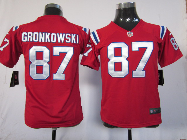 Red Rob Gronkowski Patriots Youth Nike Game #87 Jersey