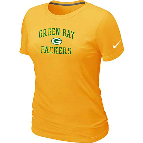  Green Bay Packers Womens Heart& Soul Yellow TShirt 96 