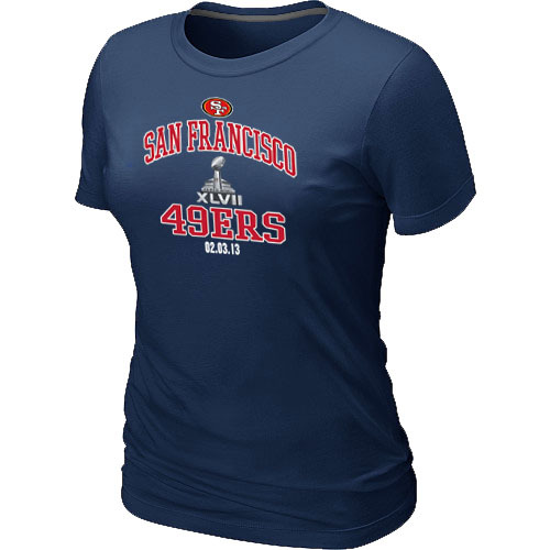  San Francisco 49 ers Super BowlXLVII Heart& Soul D- Blue Womens TShirt 62 