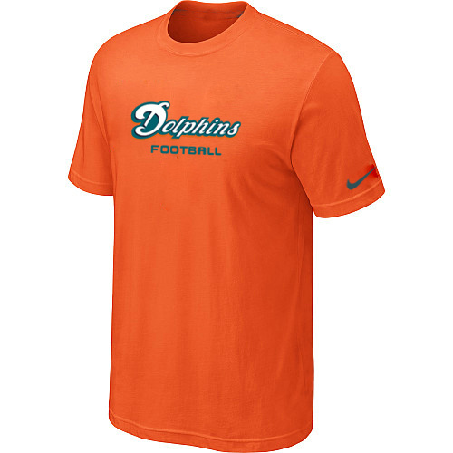  Nike Miami Dolphins Sideline Legend Authentic Font TShirt Orange 79 