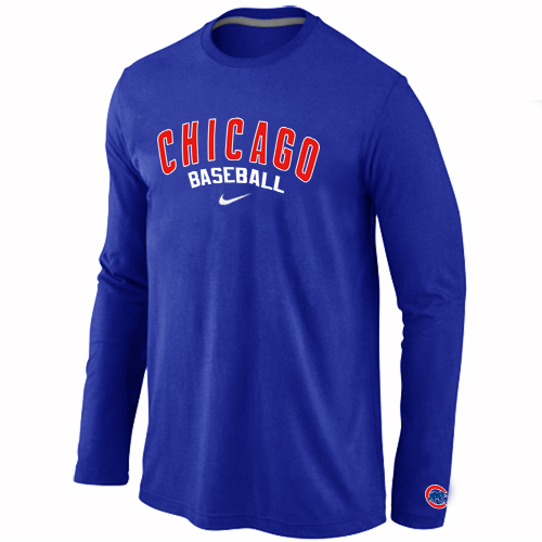 Nike Chicago Cubs Long Sleeve T-Shirt Blue