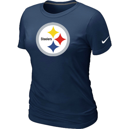  Pittsburgh Steelers D- Blue Womens Logo TShirt 58 