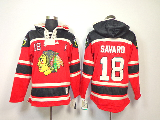 NHL Chicago Blackhawks #18 Savard Red Hoodie