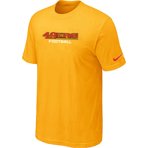  Nike San Francisco 49 ers Sideline Legend Authentic Font TShirt Yellow 243 