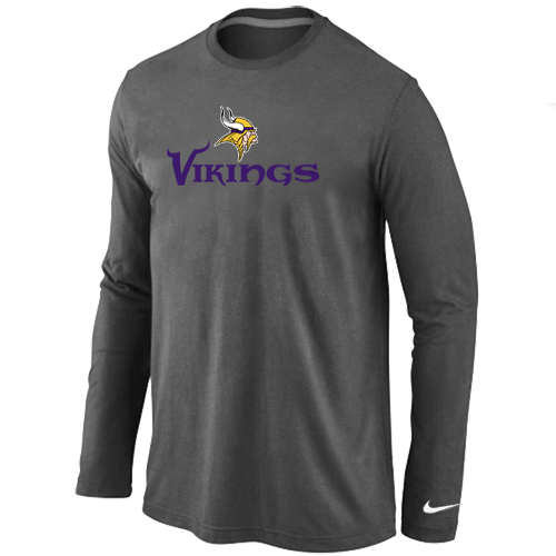 Nike Minnesota Vikings Authentic Logo Long Sleeve T-Shirt D.Grey