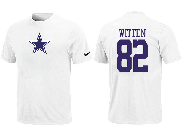  Nike Dallas Cowboys 82 WITTEN Name& Number TShirt White 51 