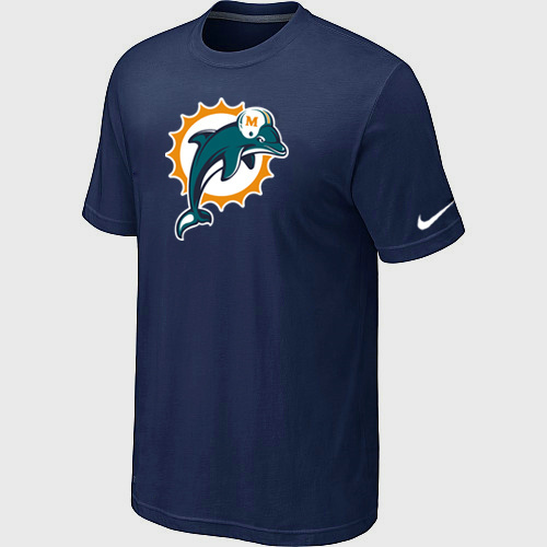  Miami Dolphins Sideline Legend Authentic Logo TShirt D- Blue 92 