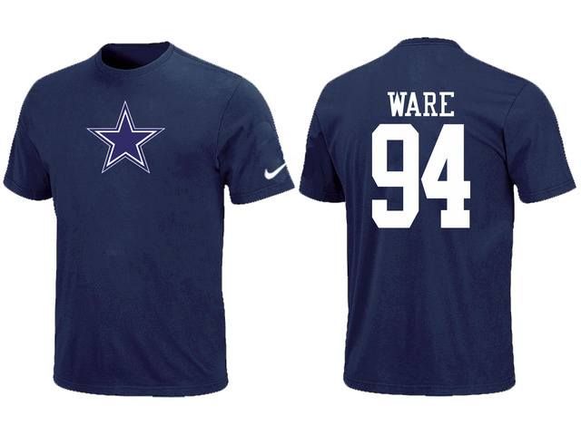  Nike Dallas Cowboys 94 WARE Name& Number TShirt Blue 48 