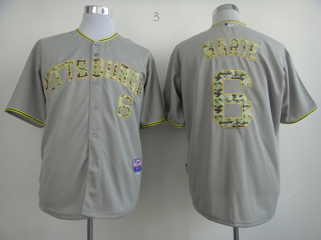 New Pittsburgh Pirates #6 Marte Grey Color Camo Words Jersey