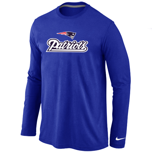 Nike New England Patriots Authentic Logo Long Sleeve T-Shirt Blue