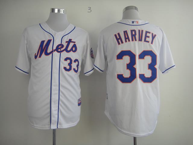 New York Mets Authentic 33 Harvey Cool Base Jersey w2013 All-Star Patch