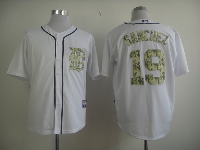 MLB Detroit Tigers #19 Sanchez white jersey