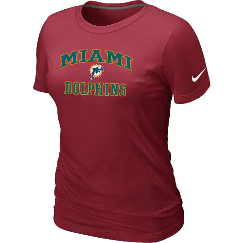  Miami Dolphins Womens Heart& Soul Red TShirt 24 