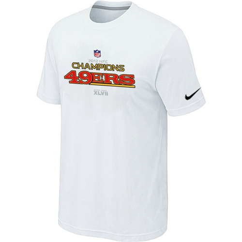  Mens Nike San Francisco 49 ers 2012 NFC Conference Champions Trophy Collection Long White TShirt 81 