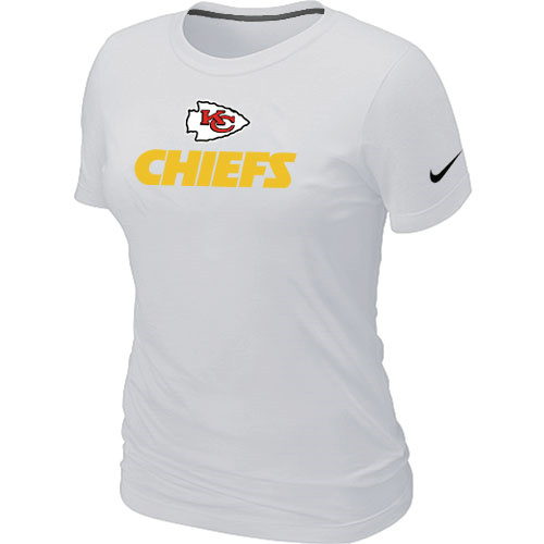 Nike Kansas City Chiefs Authentic Logo Womens TShirt White 3 