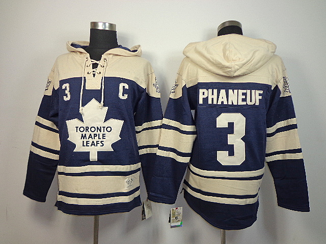 NHL Toronto Maple Leafs #3 Phaneuf Blue Hoodie