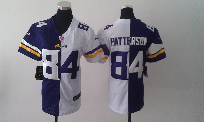Nike NFL Women Minnesota Vikings #84 Patterson Purple& White Split jersey