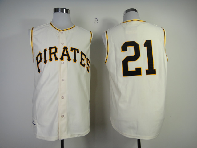 MLB Pittsburgh Pirates #21 Roberto Clemente Wihte Throwback 1960 Jersey