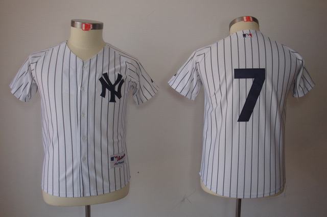 New York Yankees #7 White color kids jersey