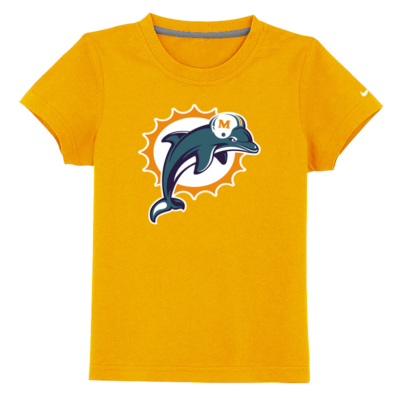 Miami Dolphins Sideline Legend Authentic Youth Logo T Shirt yellow