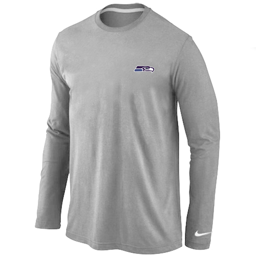 Seattle Seahawks Sideline Legend Authentic Logo Long Sleeve T-Shirt  Grey