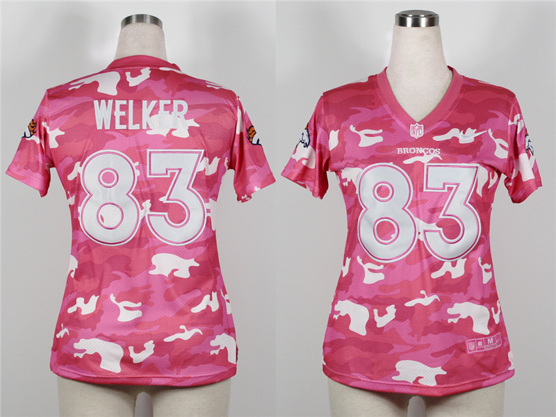 Nike NFL Women Denver Broncos #83 Welker Pink Camo Jersey
