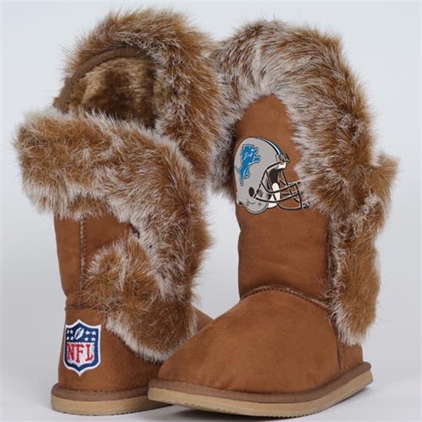 NFL Buffalo Bills logo Womens Cuce Shoes Ladies Fanatic Boots Brown