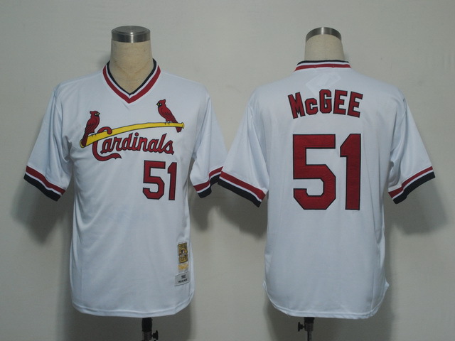 MLB Jerseys St. Louis Cardinals 51 Mcgee White M&N 1982