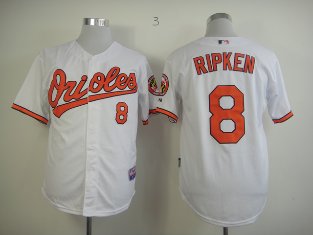 MLB Baltimore Orioles #8 Cal Ripken White jersey