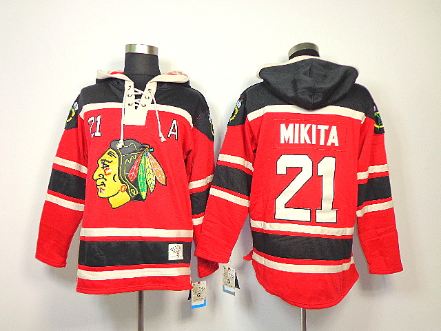 NHL Chicago Blackhawks #21 Mikita Red Hoodie