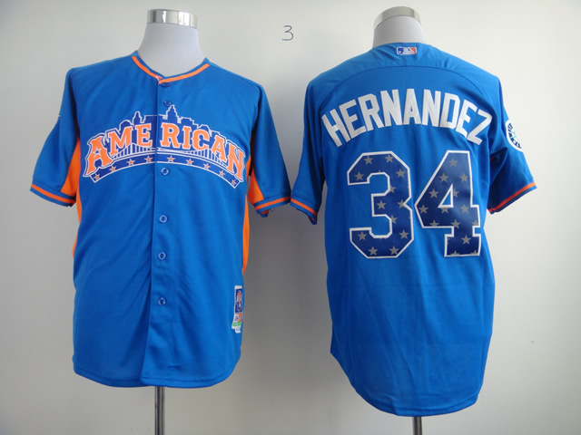 2013 MLB All Star Detroit Tigers #34 Hernandez Jersey Blue