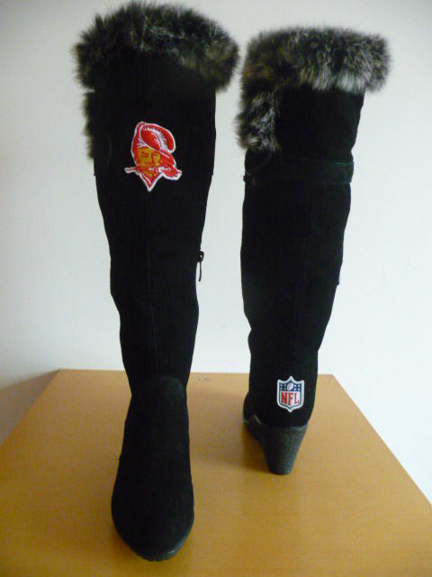 NFL Tampa Bay Buccaneers Cuce Shoes Womens Cheerleader Boots Black