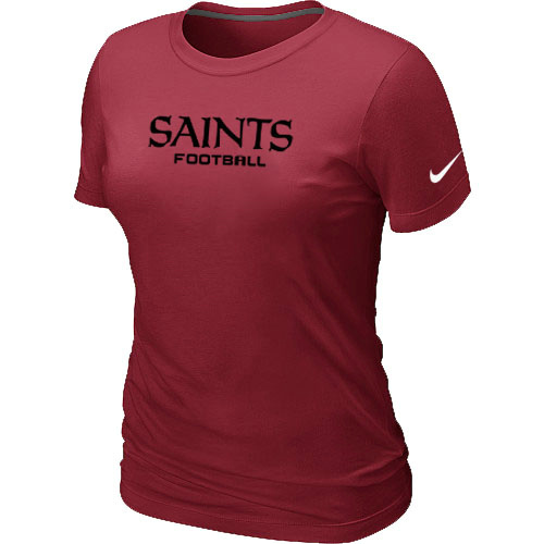 Nike New Orleans Saints SidelineLegend Authentic Font Womens TShirtRed 2