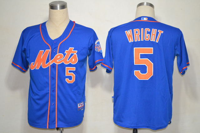 MLB New York Mets David Wright #5 Blue Jersey