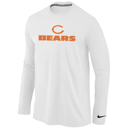 Nike Chicago Bears Authentic Logo Long Sleeve T-Shirt white