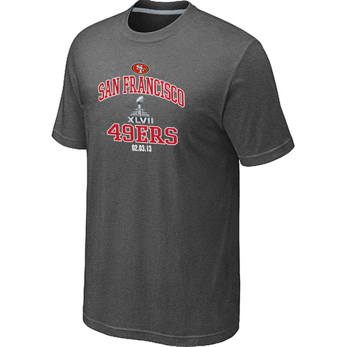  Mens San Francisco 49 ers Super BowlXLVII Heart& Soul D- Grey TShirt 116 