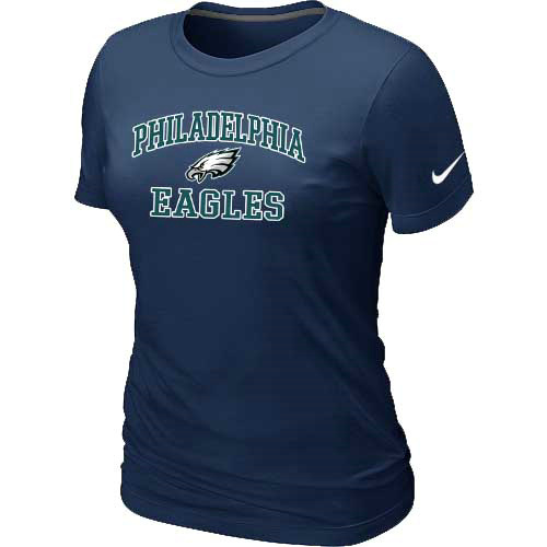  Philadelphia Eagles Womens Heart& Soul D- Blue TShirt 44 