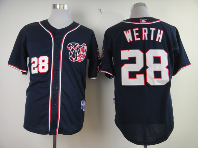 MLB Washington Nationals #28 Werth Jersey Blue