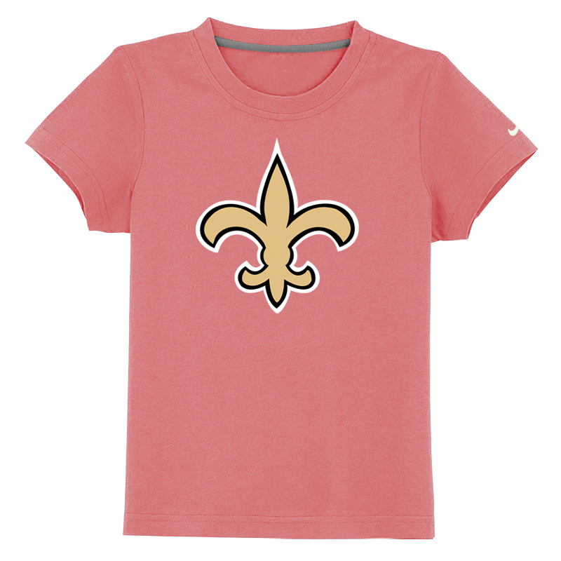 New Orleans Saints Authentic Logo Youth T Shirt pink