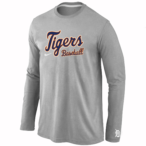 Nike Detroit Tigers Long Sleeve T-Shirt GREY
