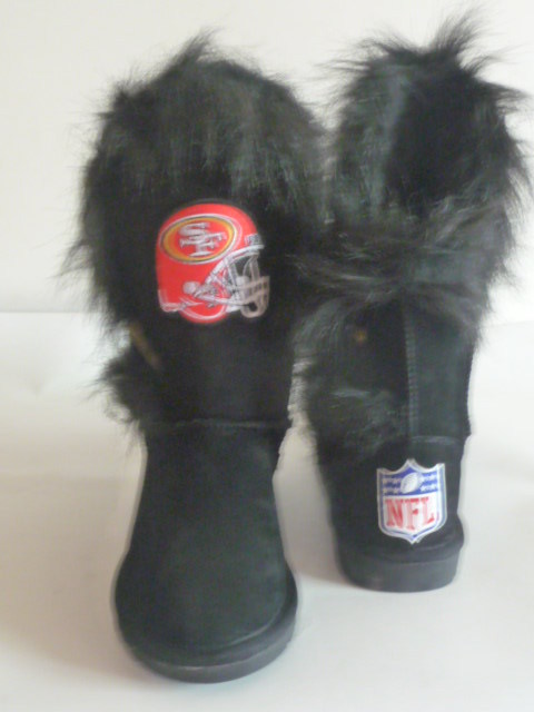 NFL San Francisco 49ers Cuce Shoes Womens Cheerleader Boots - Black