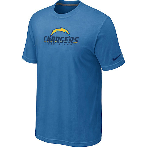  Nike San Diego Chargers Authentic Logo TShirt L- Blue 91 