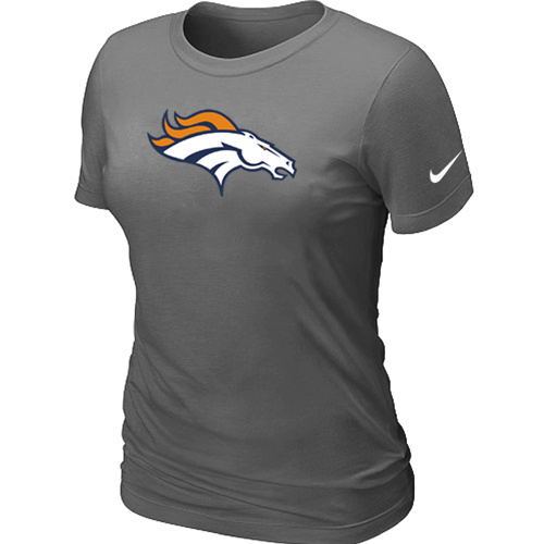  Denver Broncos D- Grey Womens Logo TShirt 58 