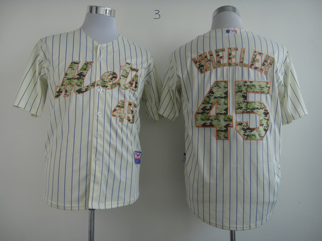 MLB New York #45 Wheeler White Color Cream-colored strip Jersey