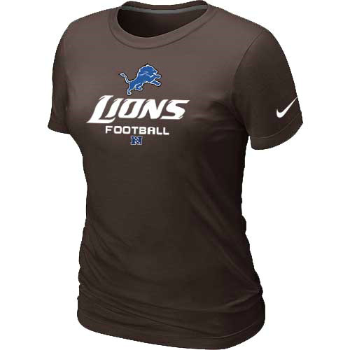  Detroit Lions Brown Womens Critical Victory TShirt 61 