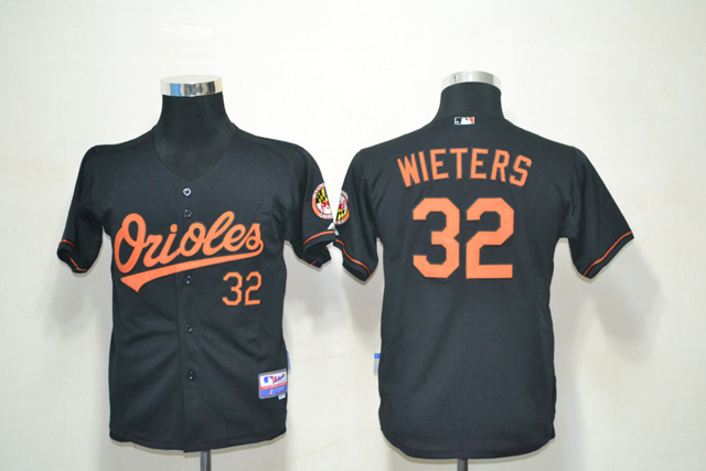 MLB Baltimore Orioles #32 Wieters Kids Jersey - Black