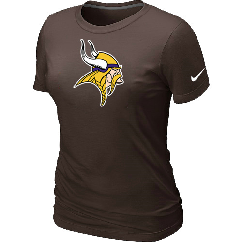  Minnesota Vikings Brown Womens Logo TShirt 71 