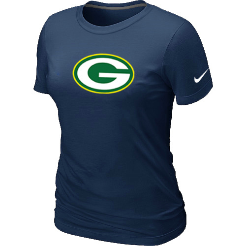  Green Bay Packers D- Blue Womens Logo TShirt 113 