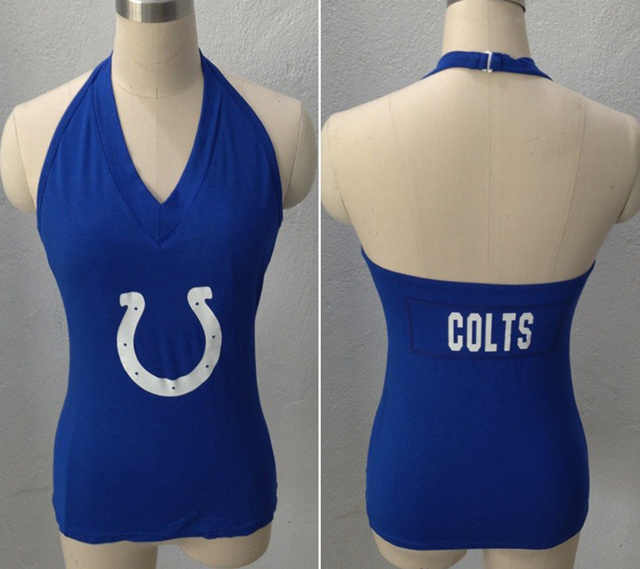 Womens All Sports Couture Indianapolis Colts Blown Coverage Halter Top