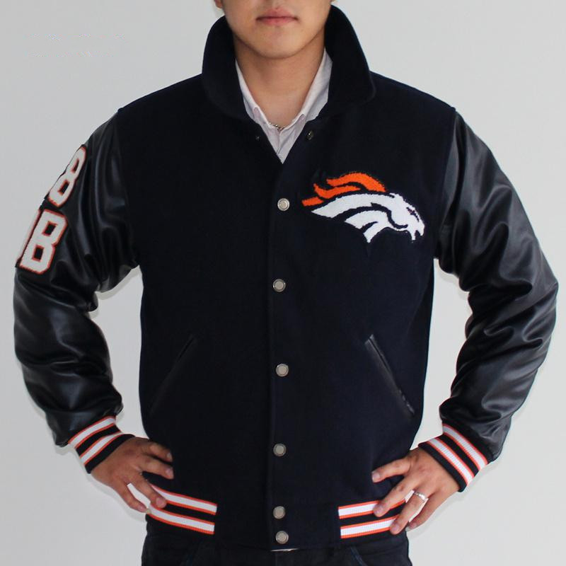 2013 New NFL Denver Broncos #18 Peyton Manning Authentic Wool Jacket Mitchell&Ness